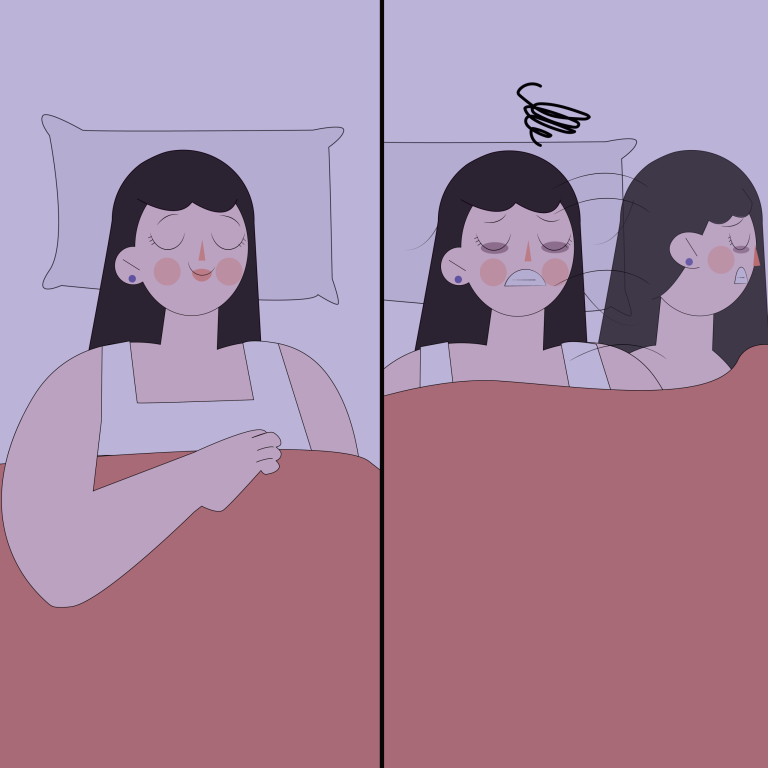 一個睡得滿足的人VS一個頻繁翻身的人-